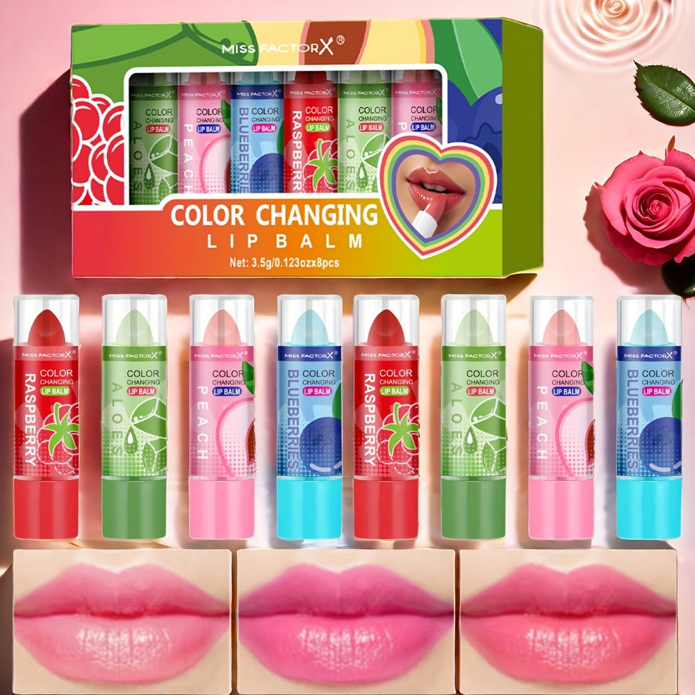 Color Changing Lipstick Set 8 Pcs, pH-Reactive Mood Lip Color, Wear, Anti-Transfer Formula