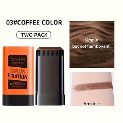 Portable Gray Root Cover Stick 2pcs, Disposable Hair Root Touch-Up with Plant-Based Squalane, Instant Gray Coverage