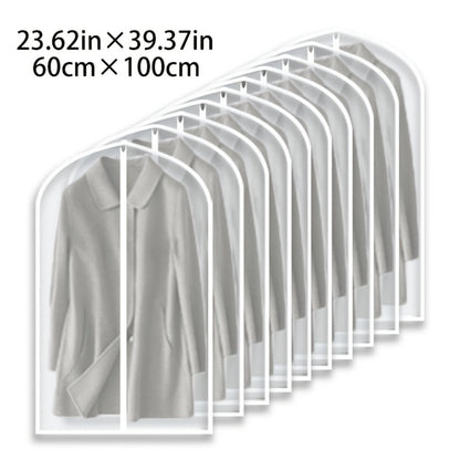 Garment Bags 10 Pack Waterproof Transparent – Hanging Clothes Storage Bags with Full Zipper for Wardrobe, Travel & Closet Organization