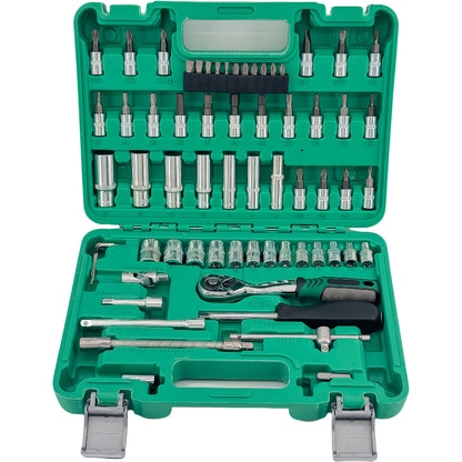 Mechanic Tool Kit Auto Repair Socket Set 1/4" 3/8" 1/2" Drive Ratchet Wrench Combination – 53 to 216-Piece Professional Grade Car Repair