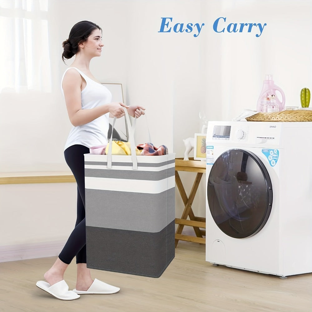 Collapsible Laundry Basket 3 Pack 75L – Freestanding Tall Clothes Hamper with Easy-Carry Handles for Bedroom, Bathroom, Family & Dorm