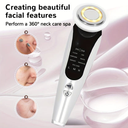 4-in-1 LED Face Neck Massager USB Powered Vibration Facial Lifting Device - Handle Portable Beauty Tool for Home or Salon Spa Use