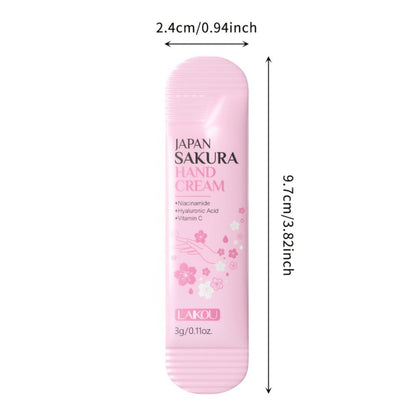 Japanese Sakura Hand Cream Set 20 Pcs LAIKOU Cherry Blossom Moisturizing Lotion with Glycerin & Vitamin C Lightweight Non-Greasy Portable