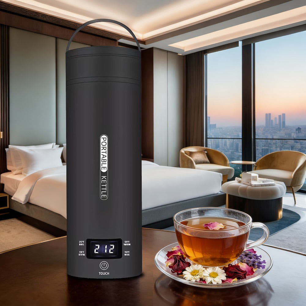 Travel Electric Kettle Mini Portable, Small Water Boiler with 4 Temperature Settings, 304 Stainless Steel