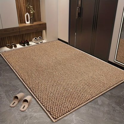 Imitation Sisal Bath Mat and Entryway Rug, 31.5 x 47.24 Inches in Dark Gray or Brown Woven Styles