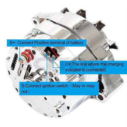 Chrome Alternator 110Amp 1-Wire for Chevy GM Street Rod 1975-1985 – Fits BBC SBC Buick Cadillac Oldsmobile Pontiac – SCITOO New Replacement