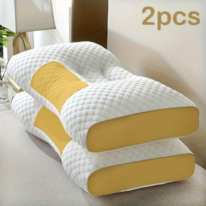 Neck Pillow 2-Pack Orthopedic Contour Support, Removable Zippered Cover, Breathable Fabric, All-Season Cervical Spine