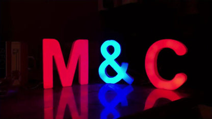 LED Letter Lights Music Sync – Colorful Flashing Marquee Alphabet Lights for Room Decor, Party, Bedroom, Festival & Camping