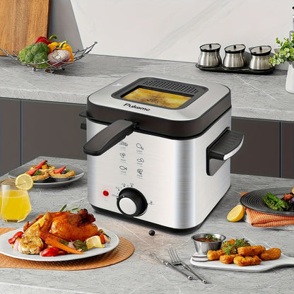 Countertop Deep Fryer with 1.5L to 6L Capacity Options, Windowed Lid and Rotary Temperature Control