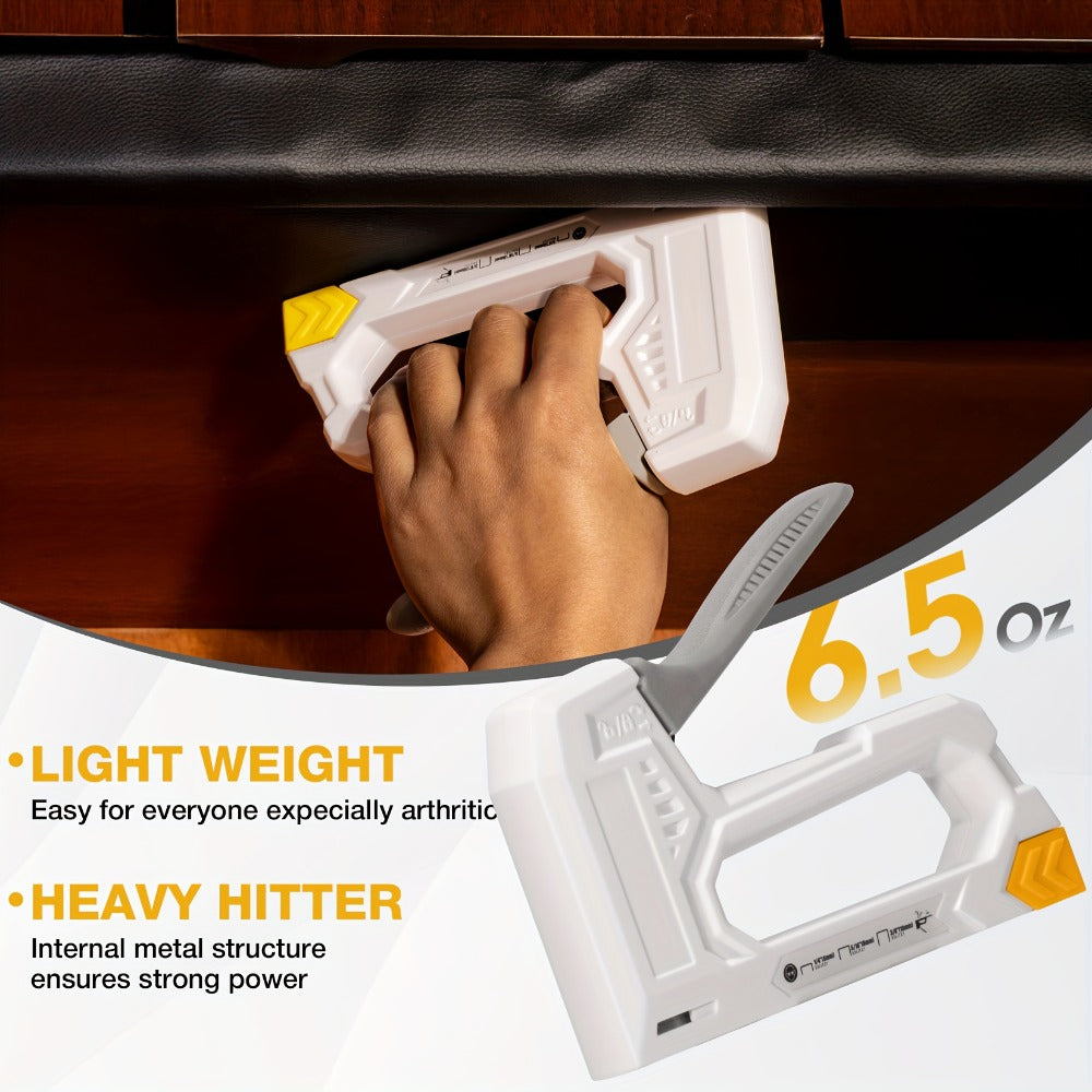 Staple Gun with Staples 1600pcs, Light Duty Upholstery Staple Gun Kit with JT21 Staples 1/4 5/16 3/8 inch & Staple Remover