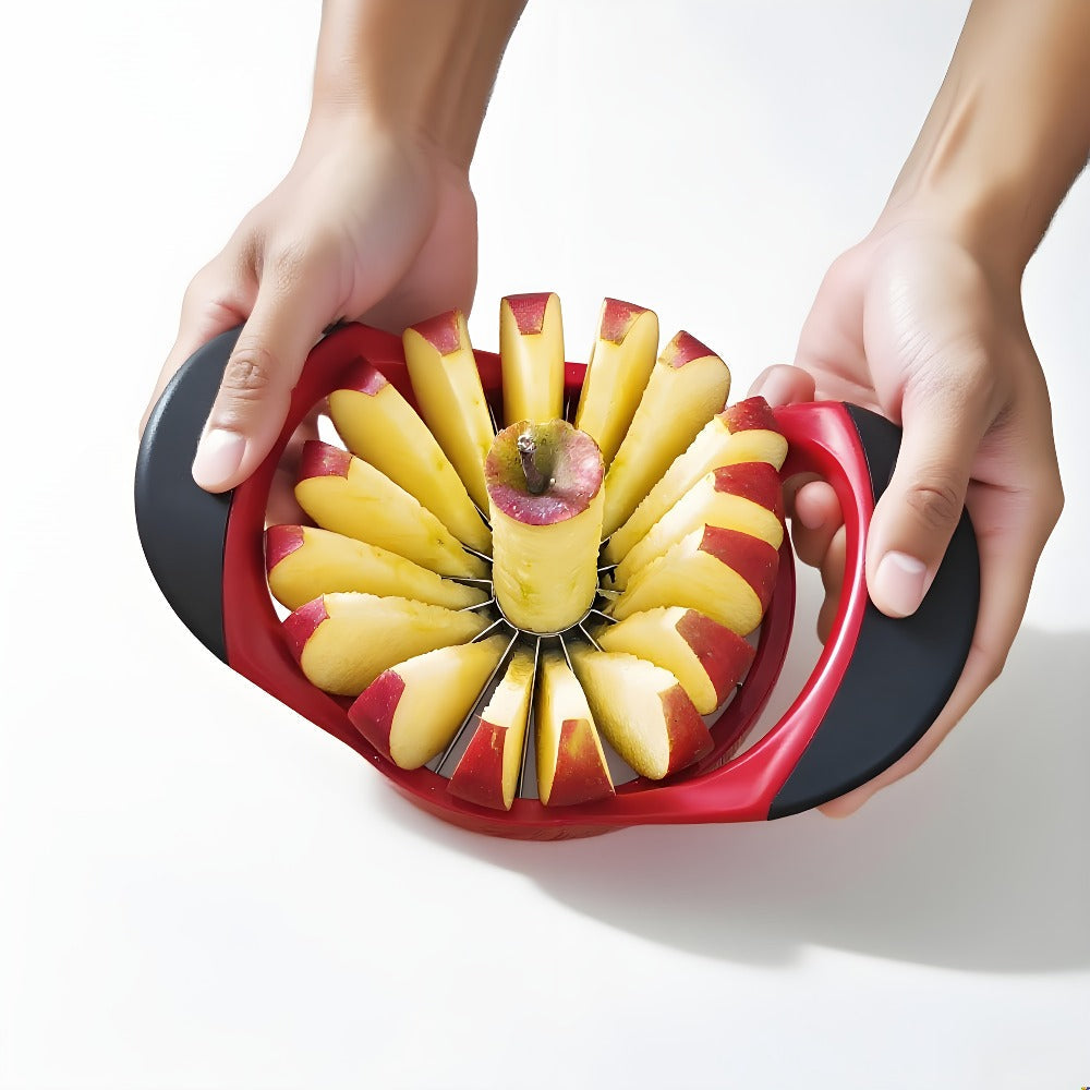 Apple Cutter Slicer 12-Blade Large Ultra-Sharp Stainless Steel, One-Press Core Remover Divides into 12 Pieces
