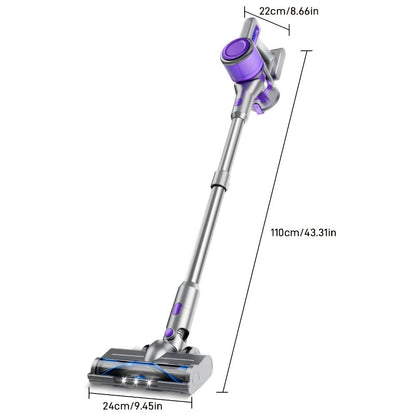 Cordless Stick Vacuum Cleaner 70KPa Brushless Motor 45-Min Runtime for Pet Hair Carpet Hard Floor Dust with Cord & Cordless Modes