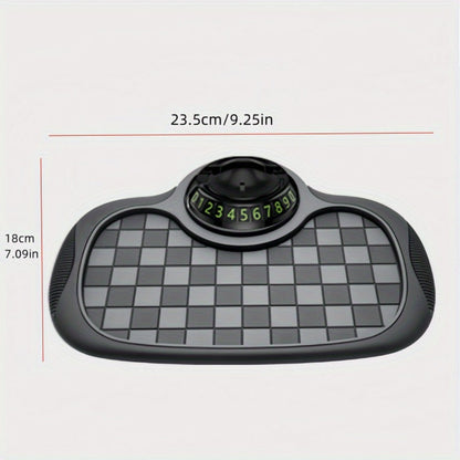 Car Dashboard Anti-Slip Pad with Phone Holder & Digital Number Plate Stickers – Multifunctional Non-Slip Dashboard Storage Mat for Car