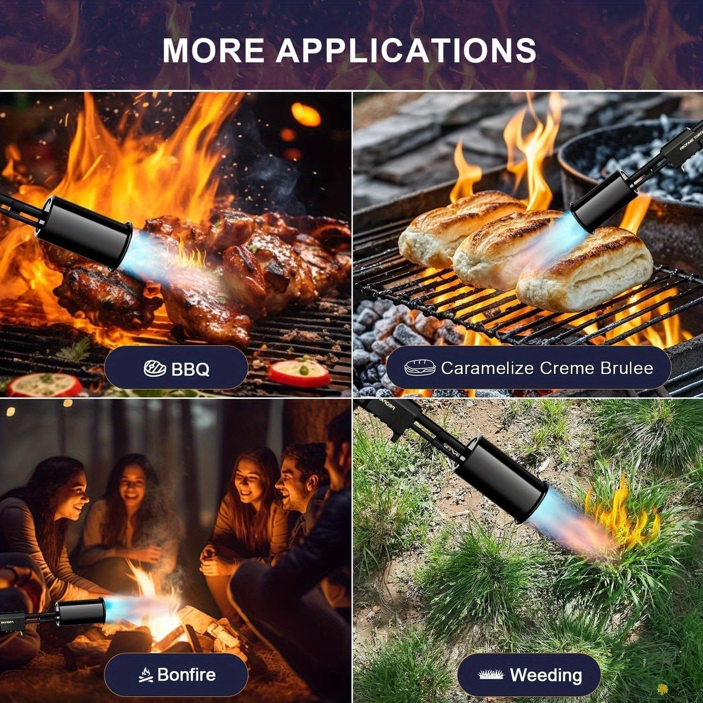 Blow Torch 700, 000 BTU Propane Kitchen Cooking Torch with Safety Lock, Culinary Food Torch for Steak