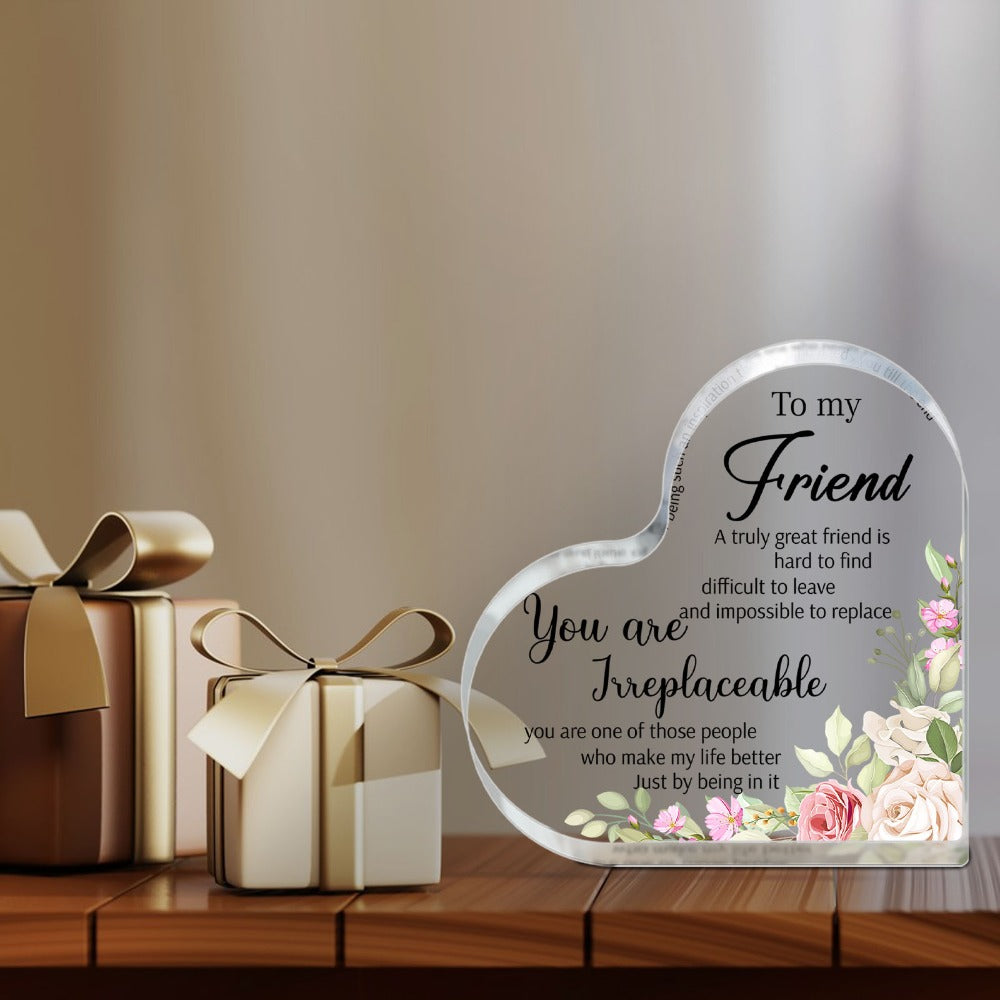 Sunflower Acrylic Friendship Gift for Women, Bestie Birthday Christmas Thank You Present Unbiological Sister BFF Keepsake