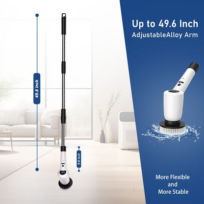 Electric Spin Scrubber 7-in-1 Cordless Rotary Cleaning Brush 7 Interchangeable Heads 3 Speed for Home Cooking, Dining and Outdoor Meals