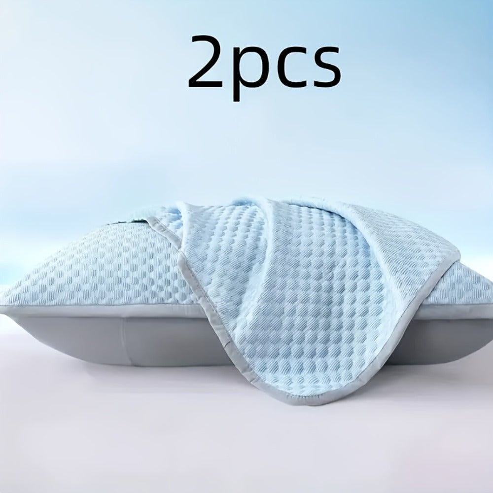 Cooling Pillow Cases 2-Pack 3D Ice Bean Texture, Polyester Pillowcases for Summer, Cool Sleep Bedroom Pillow Covers