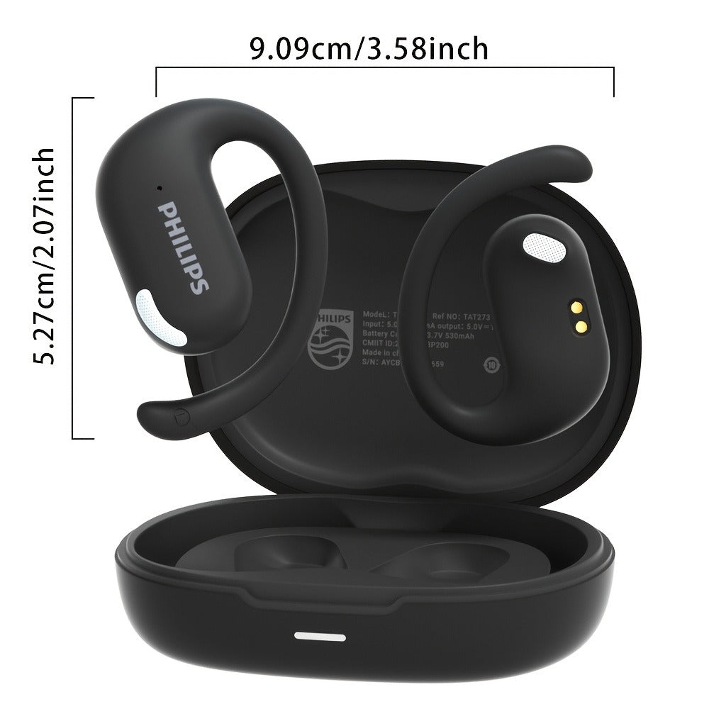 Philips TAT2739 Open-Ear Wireless Headphones AI Call Noise Reduction 360 Spatial Sound for Bedside Audio, Alarms and Room Entertainment