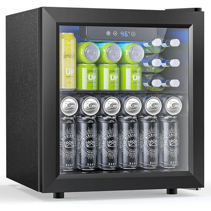 Beverage Wine Cabinet 9.51 Gal - Small Wine Cooler with Electronic Touch Control & LED Light, Compact Drink Refrigerator for Kitchen