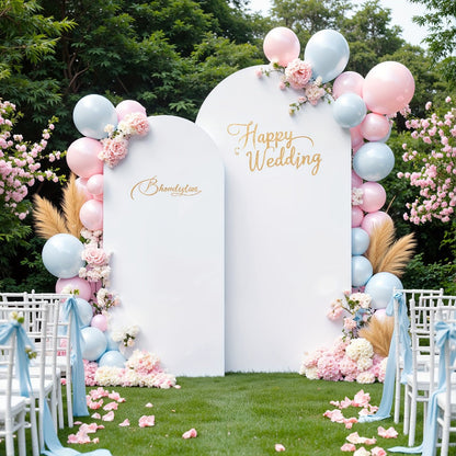 Two-Piece Fitted Arch Photography Backdrop Cover Set for 6-Foot and 6.6-Foot Compatible Frames