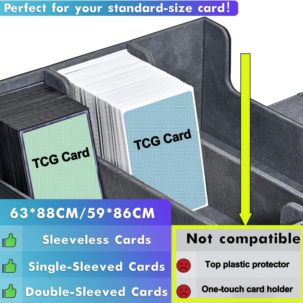 Trading Card Storage Box 1800+ Cards with 10 Dividers – Large Deck Case for Pokemon TCG, MTG Commander, Sports Cards – Multiple Colors