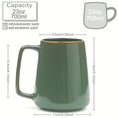 Large Ceramic Coffee Mug 24oz with Big Handle, Microwave & Extra Large Tea Cup for Entryways, Bedrooms and Living Spaces