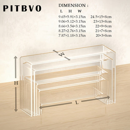 Acrylic Display Risers Clear Transparent Stands for Funko Pop Figures, Cupcakes, Jewelry, Perfume Bottles