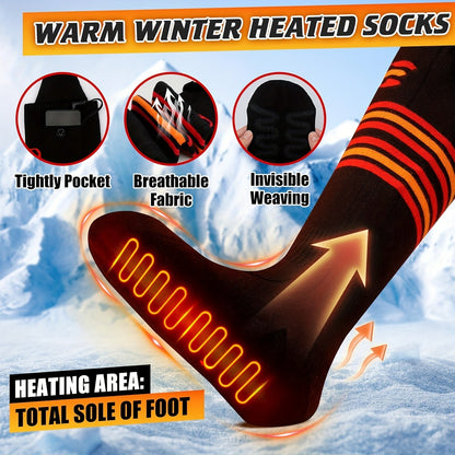 Rechargeable Electric Heated Socks for Men Women – 5000mAh Battery, Washable, Winter Warm Thermal Socks for Hiking Camping Skiing Hunting