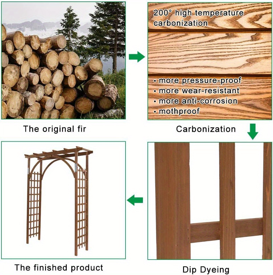 85" Brown Wooden Wedding Arch – Garden Arbor for Ceremonies, Plant Trellis, Backyard Pergola, And Christmas Decoration