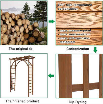 85" Brown Wooden Wedding Arch – Garden Arbor for Ceremonies, Plant Trellis, Backyard Pergola, And Christmas Decoration