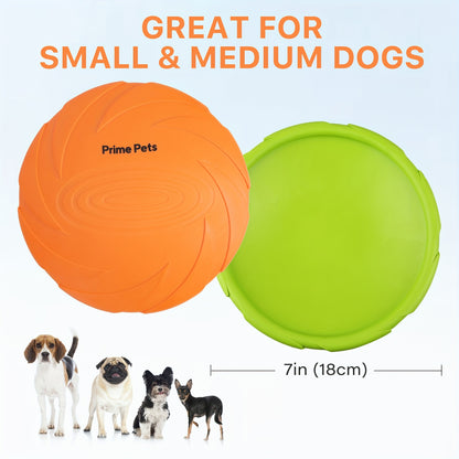 Dog Flying Disc 2-Pack 7 Inch – Natural Rubber Floating Frisbee for Dogs, Outdoor Fetch & Water Toy for Pool Beach Training