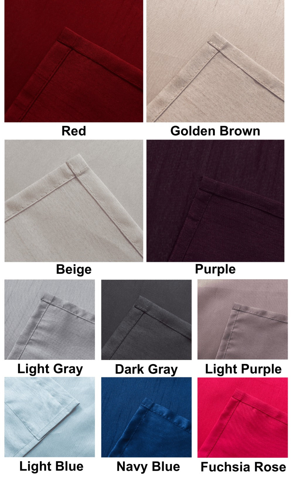 Three-Piece Faux Silk Window Curtain Set with Rod-Pocket Valance, Two 26 x 36-Inch Tiers and Eleven Colors