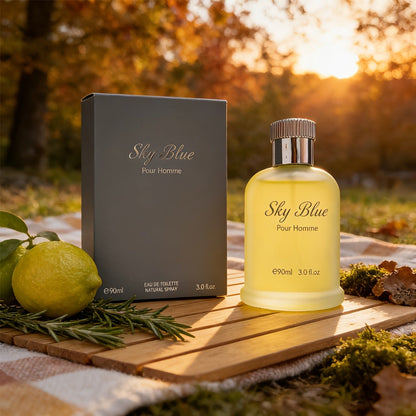 Men's Cologne Eau de Parfum Sky Blue - Bergamot Rosemary & Oak Moss Fresh Masculine Fragrance, No Propylene Glycol