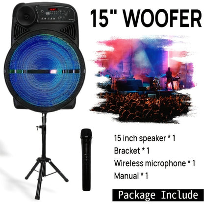 1100W Party Speaker with 7-Mode LED Lighting & Microphone, Portable Wireless Subwoofer, 8-Inch Bass Driver