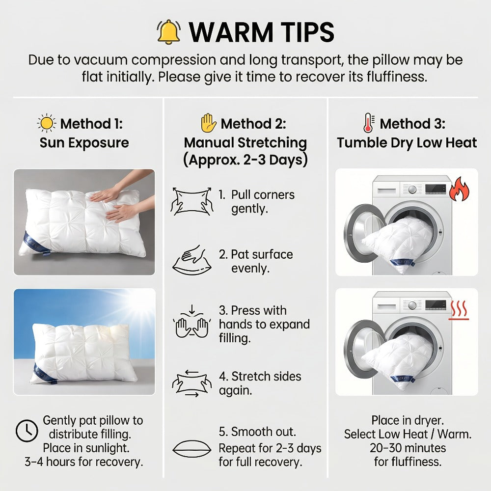 Pillows 2 Pack Queen King Size – Luxury Hotel Quality Deep Sleep Neck Support Pillow High Fluffiness Soft Breathable Fabric All Season Bed