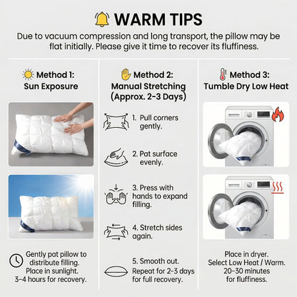 Pillows 2 Pack Queen King Size – Luxury Hotel Quality Deep Sleep Neck Support Pillow High Fluffiness Soft Breathable Fabric All Season Bed