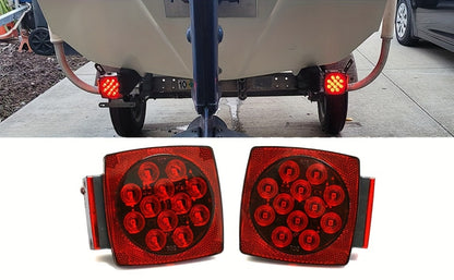 12V LED Trailer Tail Lights Kit – Stop, Turn Signal, Brake & License Plate Light for Trailers Under 80" – Boat, RV, Camper, Truck