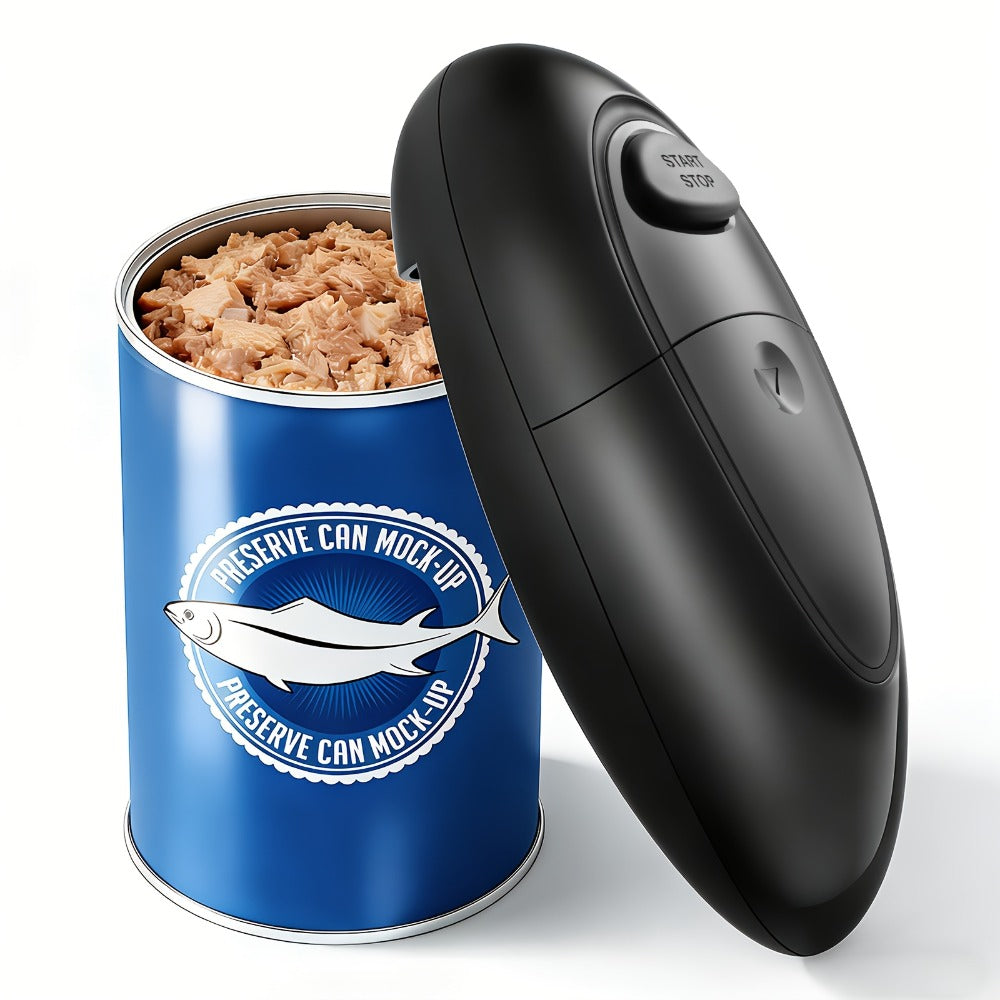 Automatic Can Opener Hands-Free | Electric Battery-Powered One-Touch Can Opener for All Can Sizes, Safe Smooth Edge