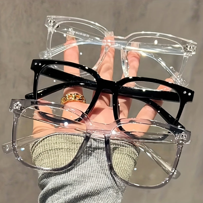 Blue Light Glasses - Blocking 3 Pack Unisex Rectangular Frame Clear Black Campus Style Anti - product detail view 14