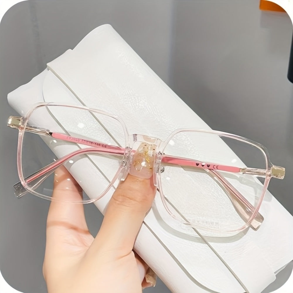 Blue Light Glasses - Blocking Clear Frame with Heart Pattern Legs - Ultra Thin Non-Prescription - product detail view 3