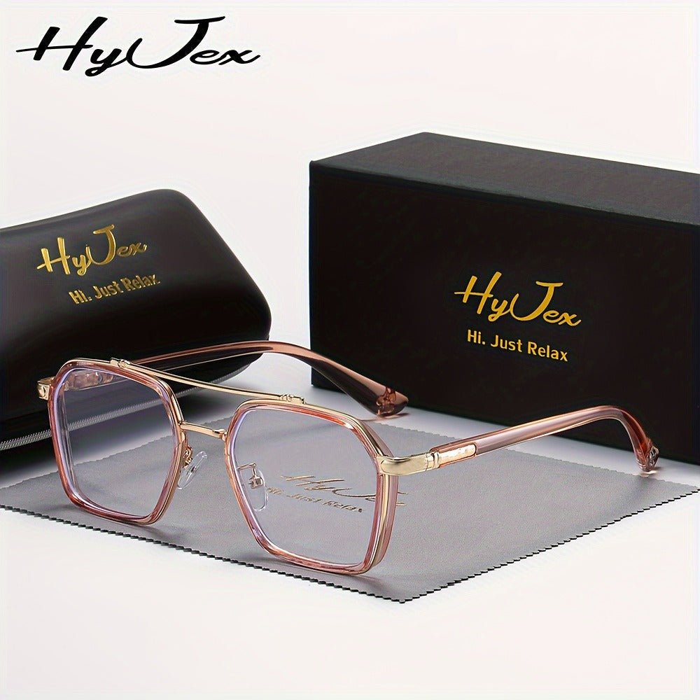Blue Light Glasses - Blocking Double Beam Metal Frame Non-Prescription Plain Lenses Lightweight - product detail view 6