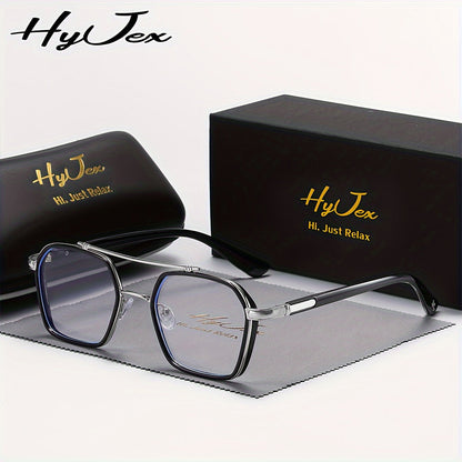 Blue Light Glasses - Blocking Double Beam Metal Frame Non-Prescription Plain Lenses Lightweight - product detail view 10