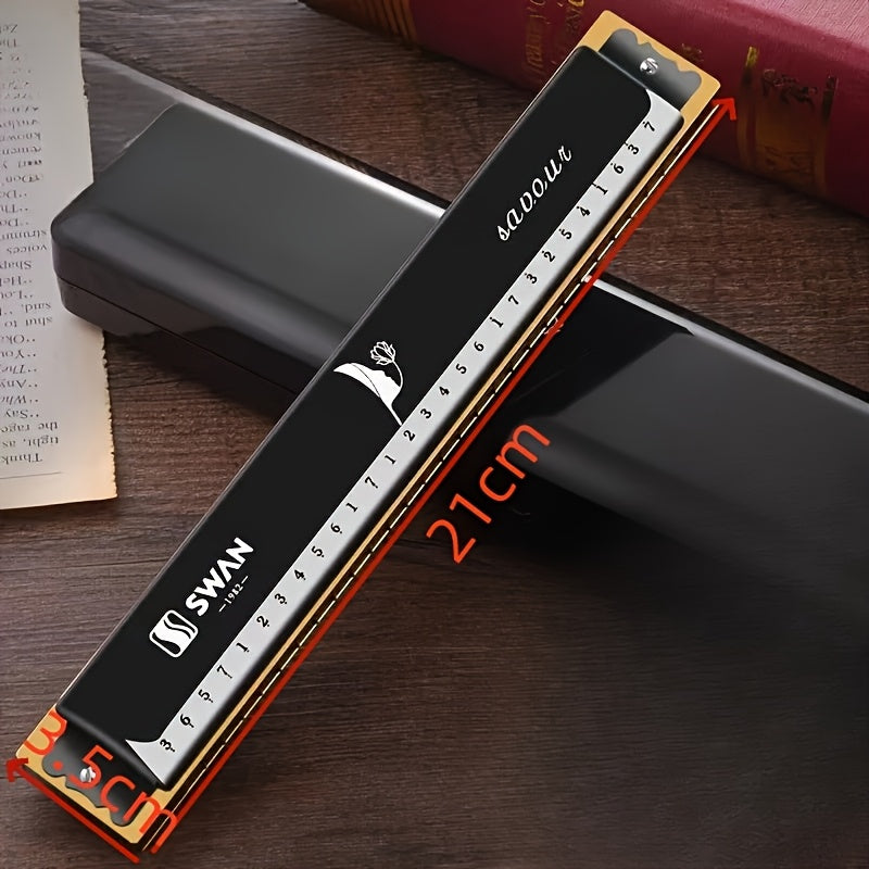 Blues Harmonica shown in the 28-Hole Diatonic Harmonica - Classic Black option