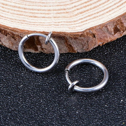 Body Jewelry - Fake Nose Rings Set Clip On Non-Piercing Faux Septum Hoop Sparkling for - product detail view 11