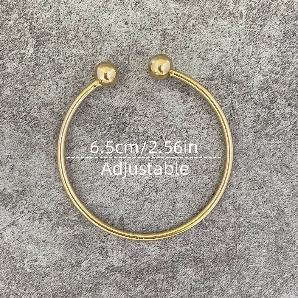 Bracelet for Women - Boho Stacking Bangles for Retro West Indian Thick Gold Ball Bangles 10mm - product detail view 5
