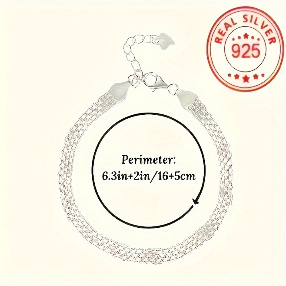 Bracelet for Women - S925 Sterling Silver Braided Set of 4 - Stackable Woven Bangle for - product detail view 4