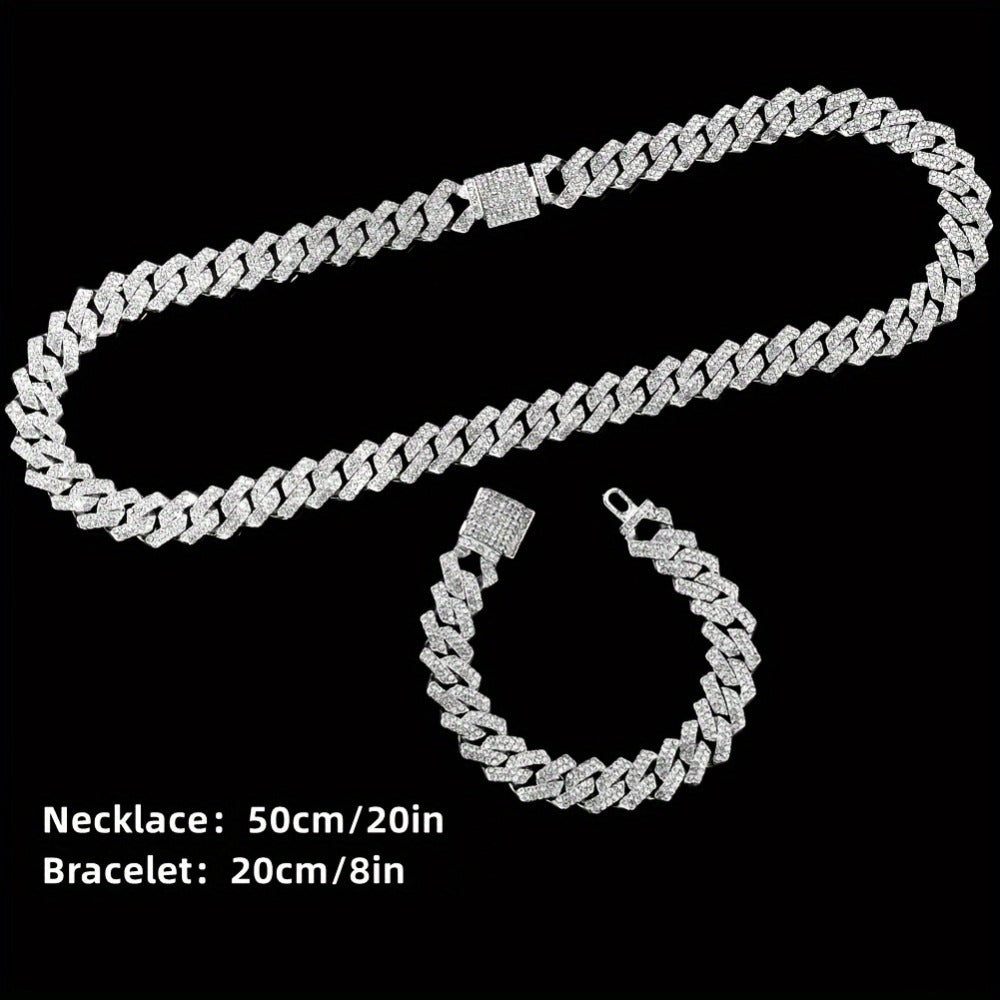 Bridal Jewelry Set - Rhinestone Watch & Cross Pendant 4-Piece for Men & Women 5A Crystal Quartz - product detail view 15