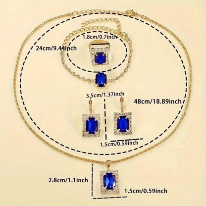 Bridal Jewelry Set - Women's Watch & 6pcs PU Leather Quartz Watch with Matching Bracelet, Ring - product detail view 5