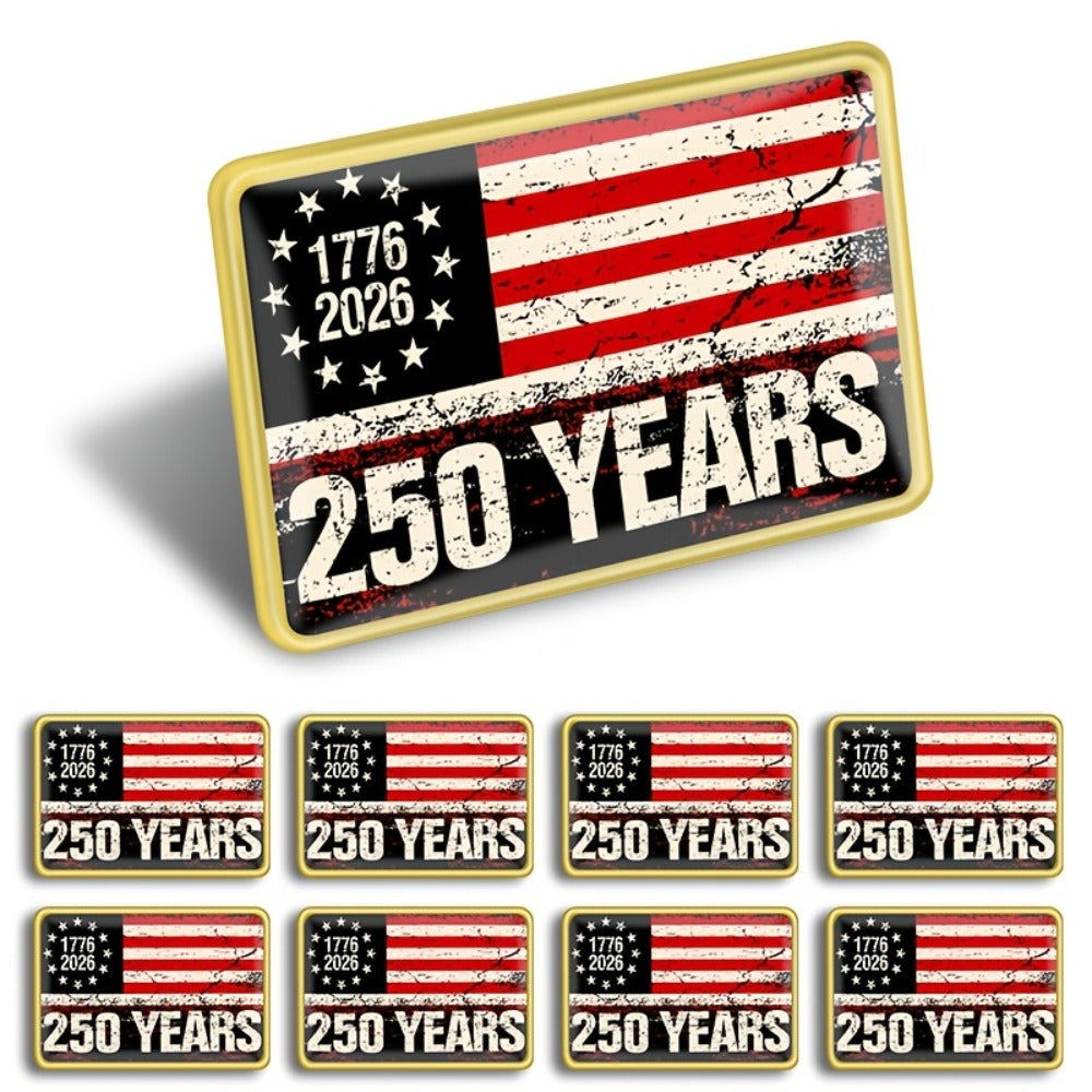 Brooch Pin - America 250th 50 Pack USA 1776-2026 Commemorative Badge - Retro Patriotic - product detail view 3