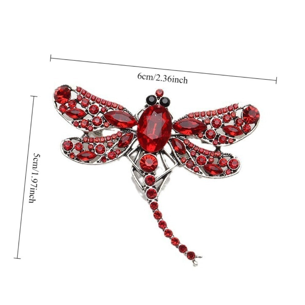 Brooch Pin - Dragonfly Set 6pcs Colorful Elegant Crystal Insect Lapel Luxury - product detail view 5